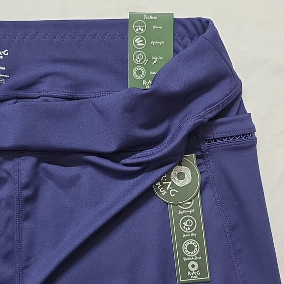 RAG PLUS Womens 3XL Astral Aura Shorts Quick Dry Flatlock Rises Wicking Blue - Picture 11 of 12